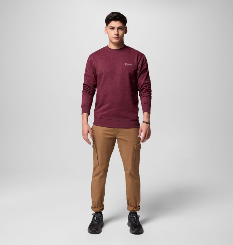 Men's Hart Mountain II Crew Sweatshirt, Color: Rich Wine Heather, image 2
