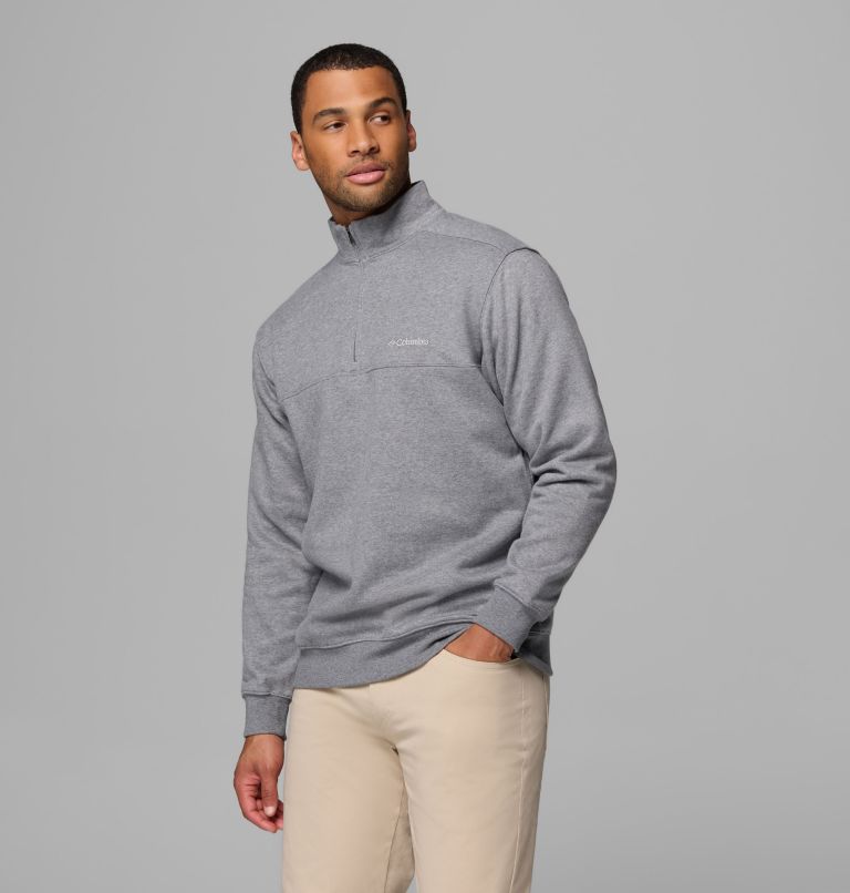 Men's Hart Mountain II Half Zip Sweatshirt, Color: Charcoal Heather, image 4