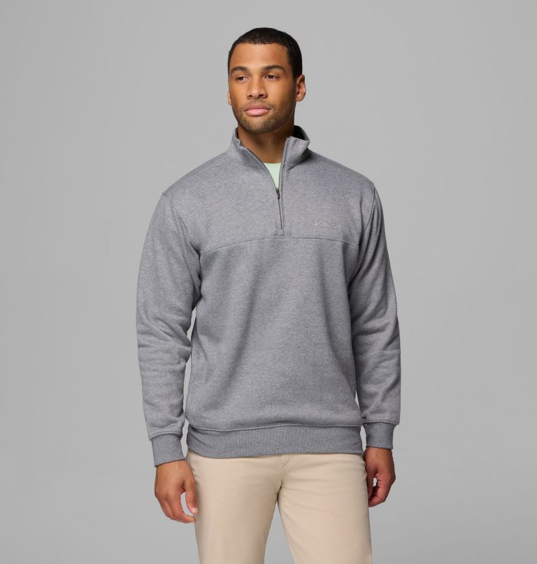 Men's Hart Mountain II Half Zip Sweatshirt, Color: Charcoal Heather, image 1