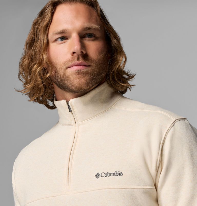 Men's Hart Mountain II Half Zip Sweatshirt, Color: Oatmeal Heather, image 5