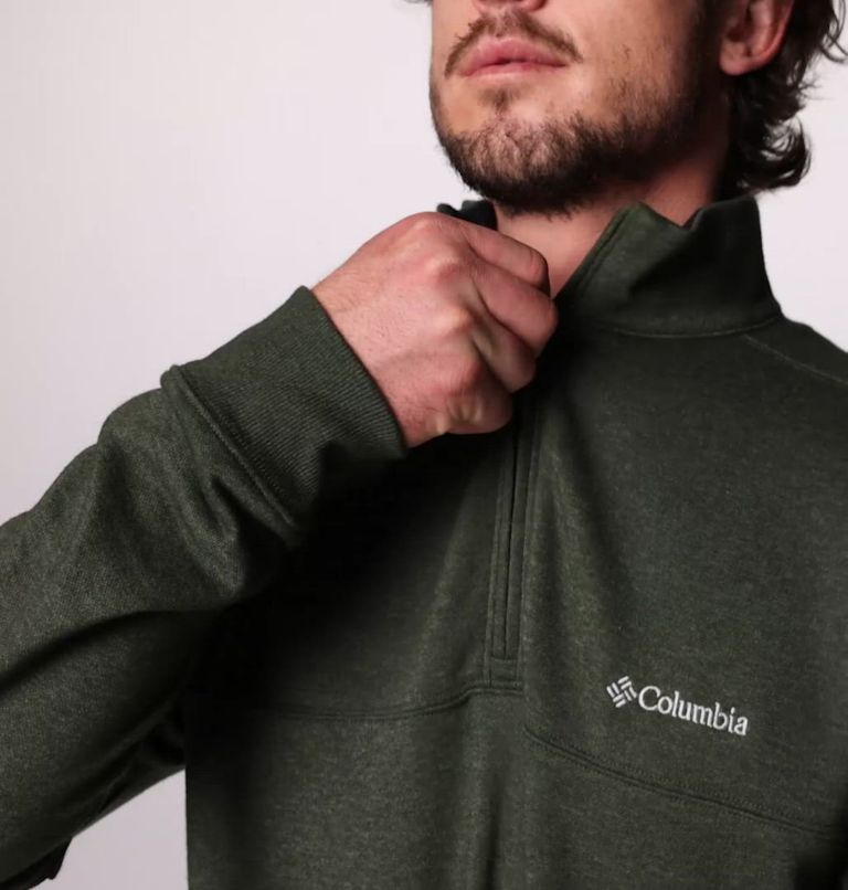 Men's Hart Mountain II Half Zip Sweatshirt, Color: Greenscape Heather