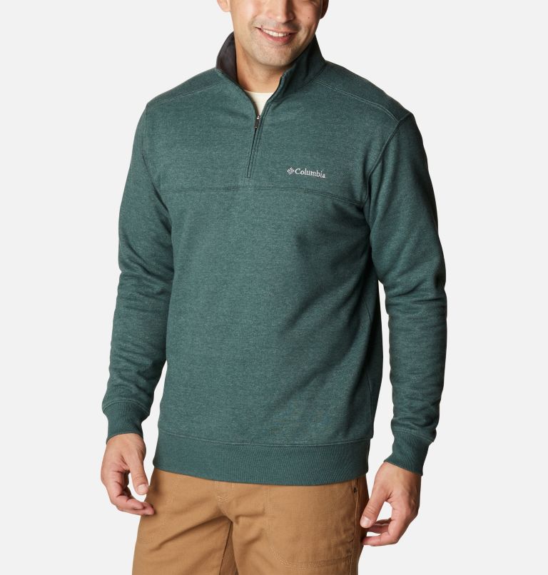 Men’s Hart Mountain II Half Zip Sweatshirt, Color: Spruce Heather, image 1