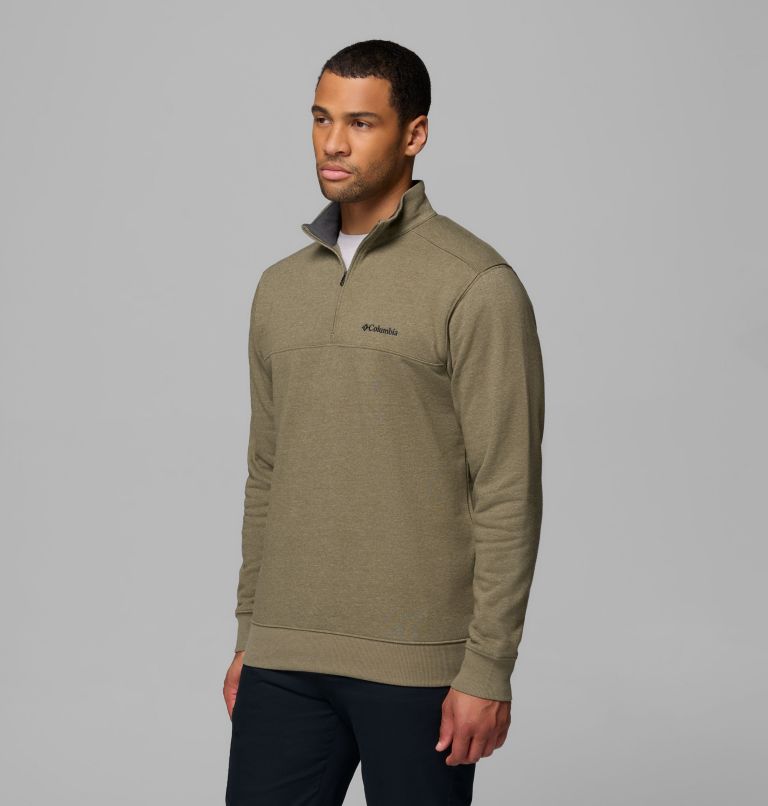 Men's Hart Mountain II Half Zip Sweatshirt, Color: Stone Green Heather, image 4