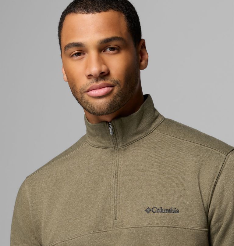 Men's Hart Mountain II Half Zip Sweatshirt, Color: Stone Green Heather, image 5