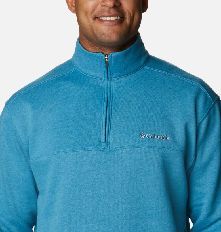 Men’s Hart Mountain II Half Zip Sweatshirt, Color: Deep Marine Heather