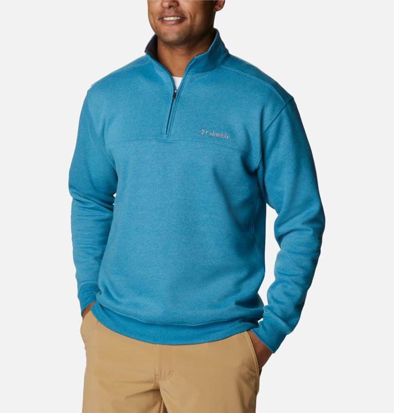 Men’s Hart Mountain II Half Zip Sweatshirt, Color: Deep Marine Heather, image 5