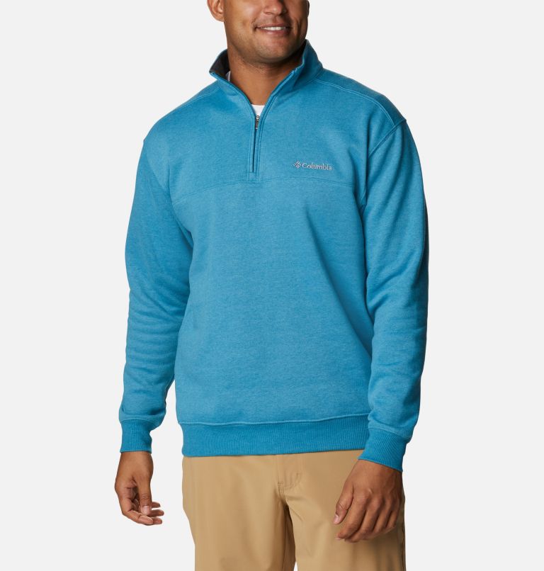 Men’s Hart Mountain II Half Zip Sweatshirt, Color: Deep Marine Heather, image 1