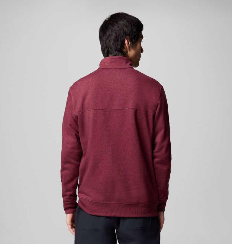 Men's Hart Mountain II Half Zip Sweatshirt, Color: Rich Wine Heather, image 3