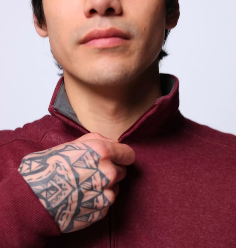 Men's Hart Mountain II Half Zip Sweatshirt, Color: Rich Wine Heather