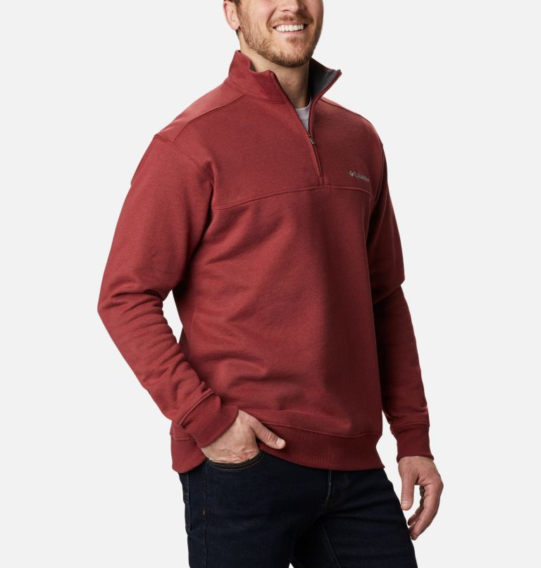 Men’s Hart Mountain II Half Zip Sweatshirt, Color: Red Jasper, image 5