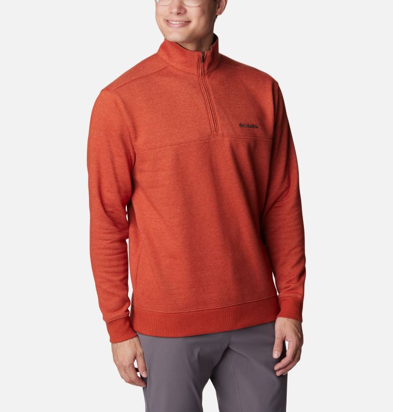 Men’s Hart Mountain II Half Zip Sweatshirt, Color: Warp Red Heather, image 5