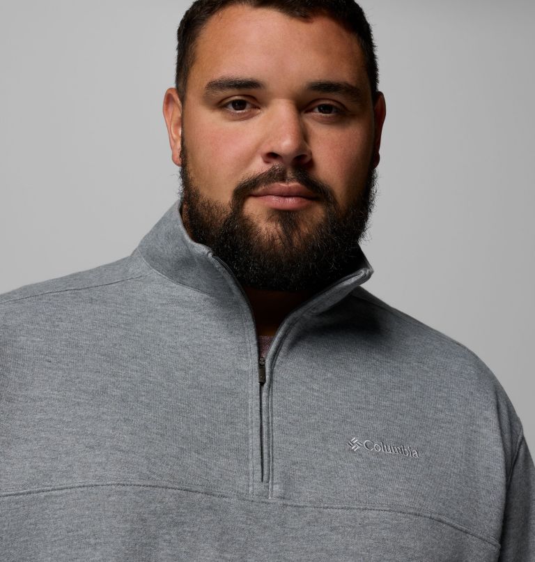 Men's Hart Mountain II Half Zip Sweatshirt - Big, Color: Charcoal Heather, image 5