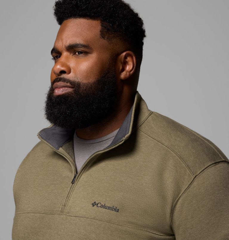 Men's Hart Mountain II Half Zip Sweatshirt - Big, Color: Stone Green Heather, image 5