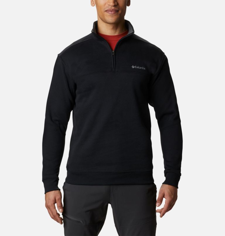 Thumbnail: Men's Hart Mountain II Half Zip Sweatshirt - Tall, Color: Black, image 1