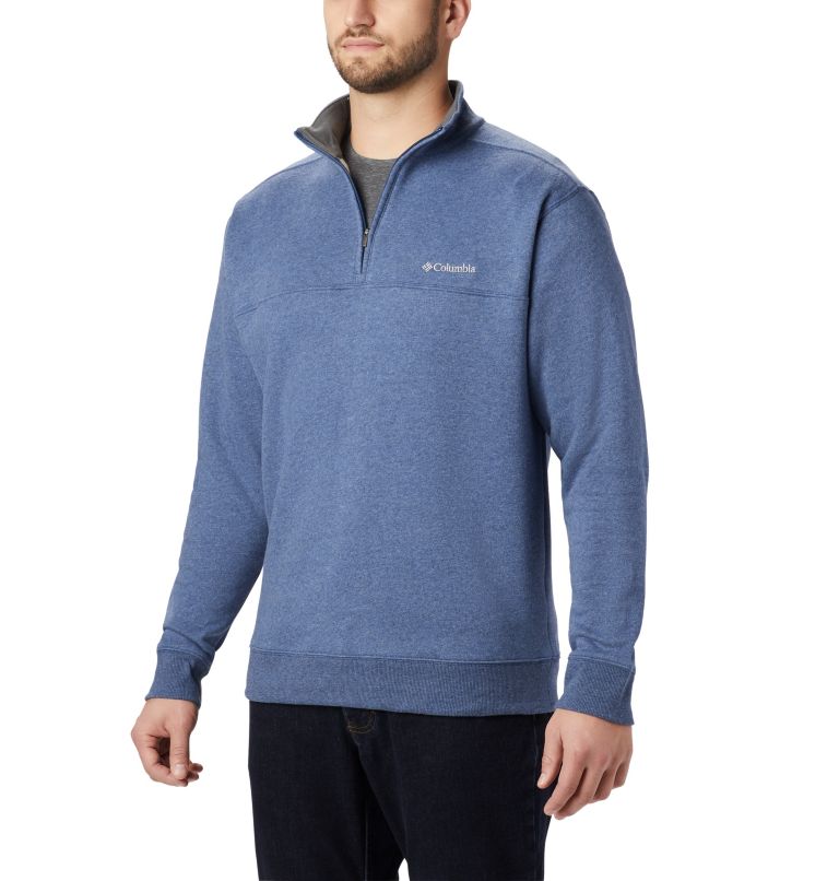 Thumbnail: Men's Hart Mountain II Half Zip Sweatshirt - Tall, Color: Carbon Heather, image 1