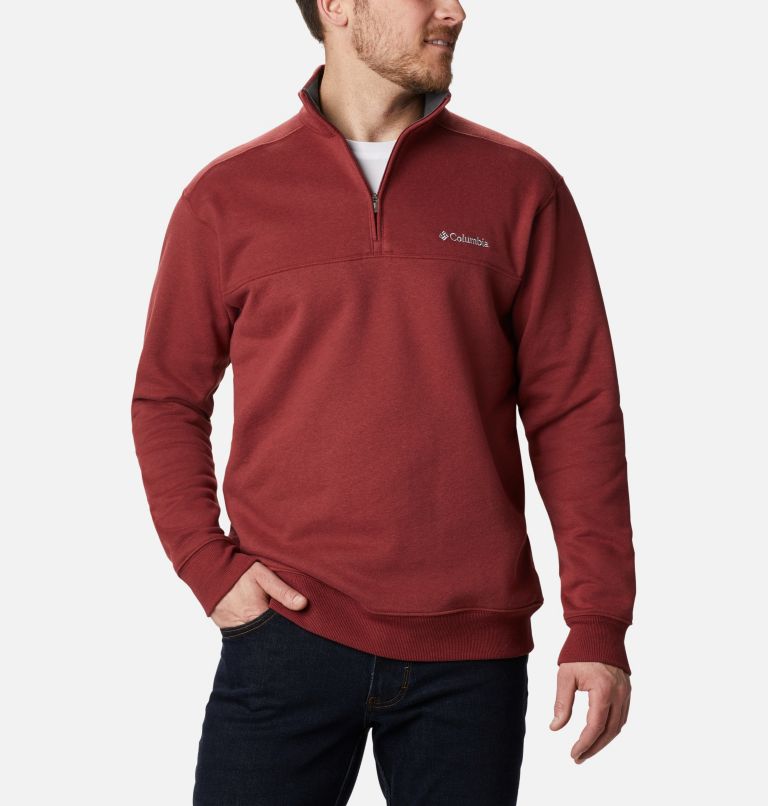 Thumbnail: Men's Hart Mountain II Half Zip Sweatshirt - Tall, Color: Red Jasper, image 1