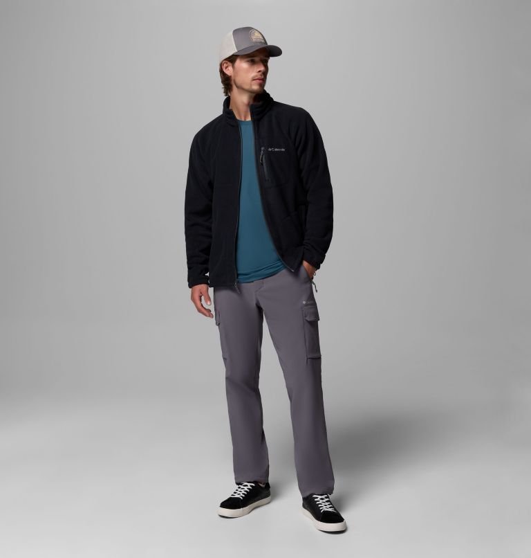 Men's Fast Trek II Full Zip Fleece, Color: Black, image 2