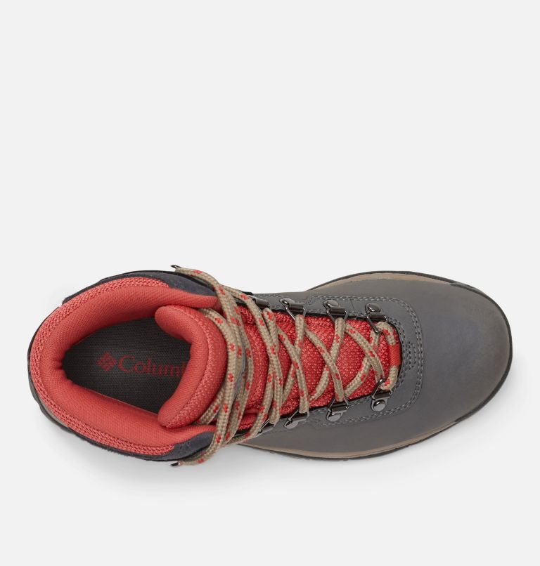 Women’s Newton Ridge Plus Waterproof Hiking Boot, Color: Charcoal, Scorched Coral, image 3