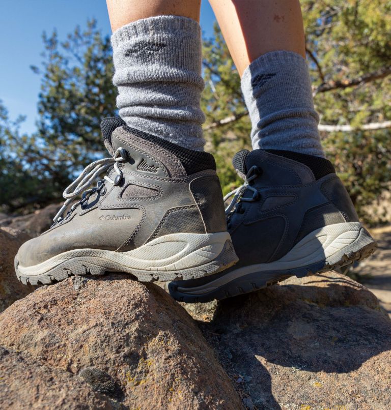 Women’s Newton Ridge Plus Waterproof Hiking Boot, Color: Quarry, Cool Wave, image 12