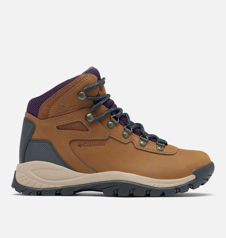 Bottes de randonnée imperméables Newton Ridge Plus pour femme, Color: Light Brown, Cyber Purple, image 1