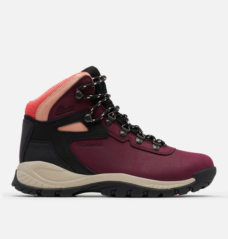 Women’s Newton Ridge Plus Waterproof Hiking Boot, Color: Marionberry, Black, image 1