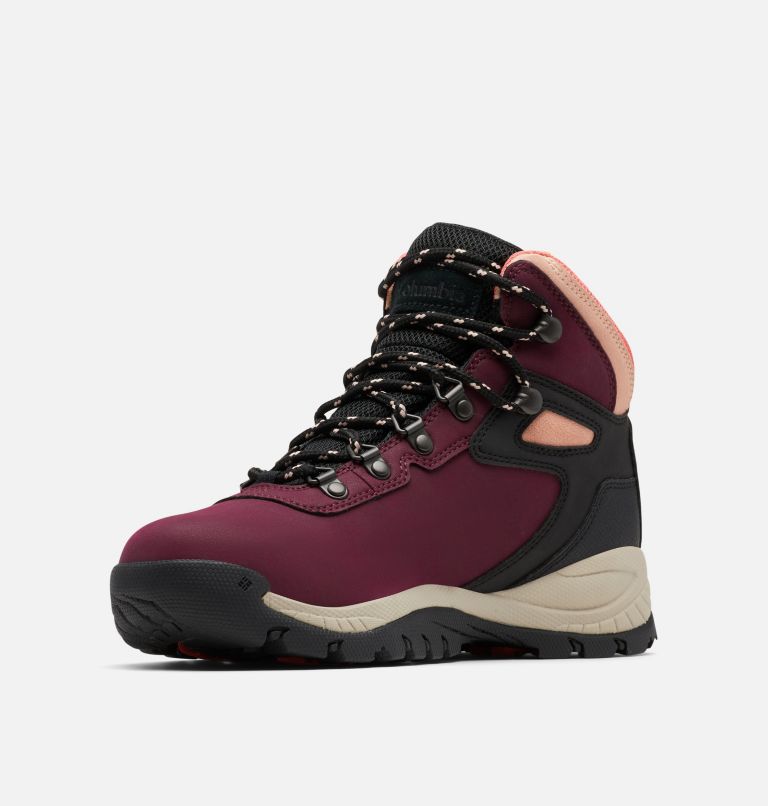 Women’s Newton Ridge Plus Waterproof Hiking Boot, Color: Marionberry, Black, image 6