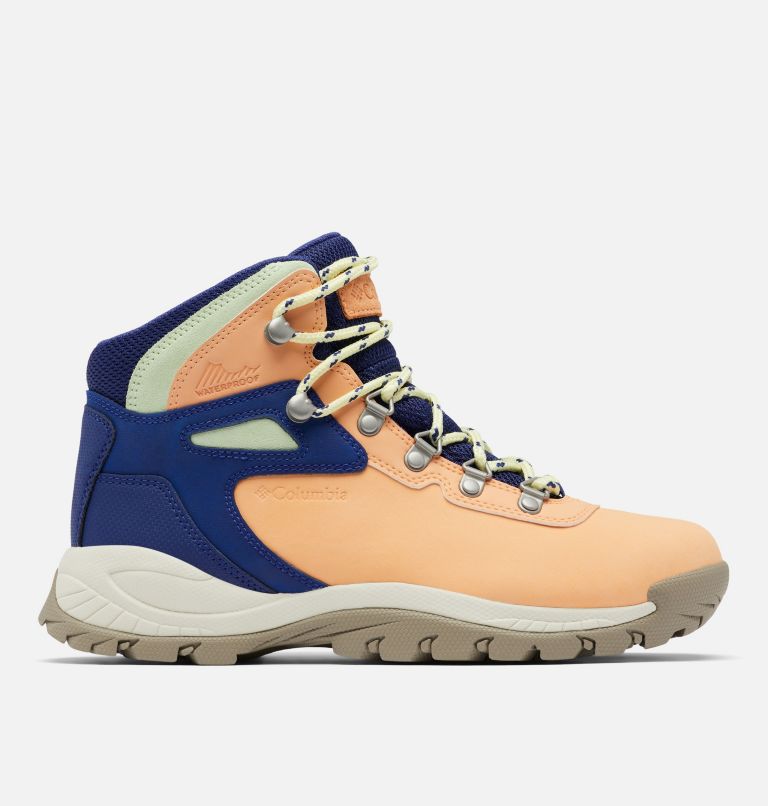 Women's Newton Ridge Plus Waterproof Hiking Boot, Color: Peach, Dark Sapphire, image 1
