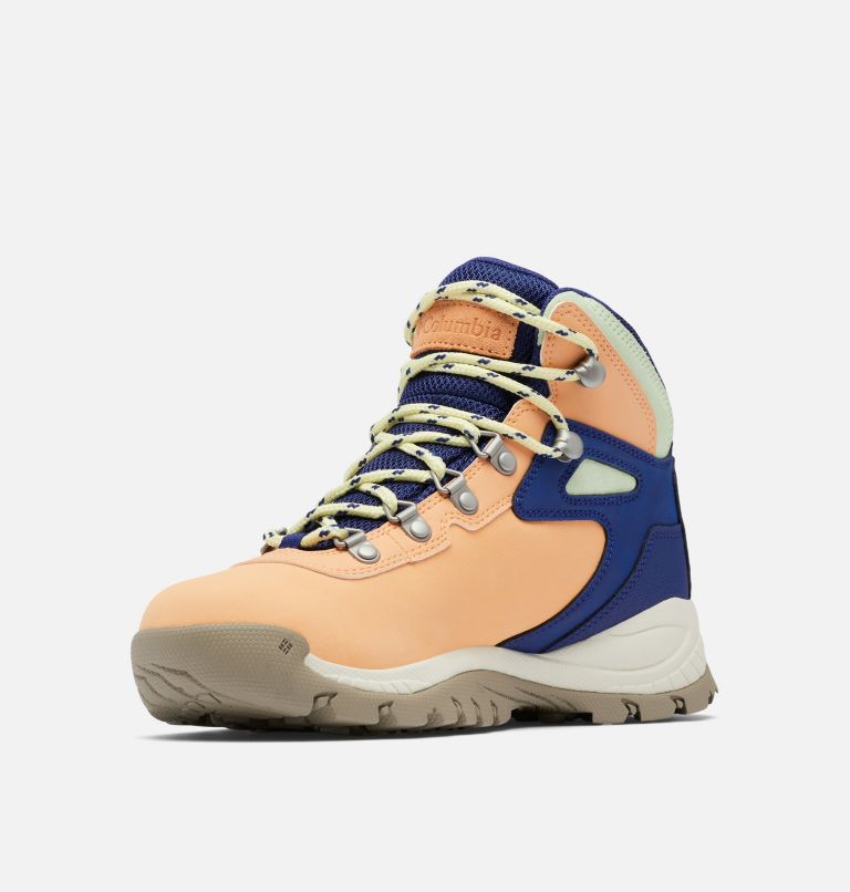 Women's Newton Ridge Plus Waterproof Hiking Boot, Color: Peach, Dark Sapphire, image 6