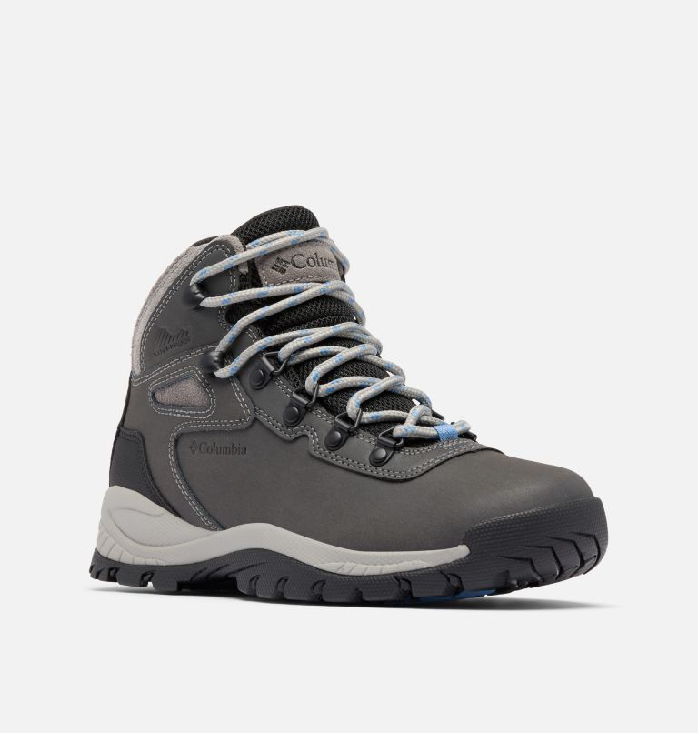 Women's Newton Ridge Plus Waterproof Hiking Boot - Wide, Color: Quarry, Cool Wave, image 3