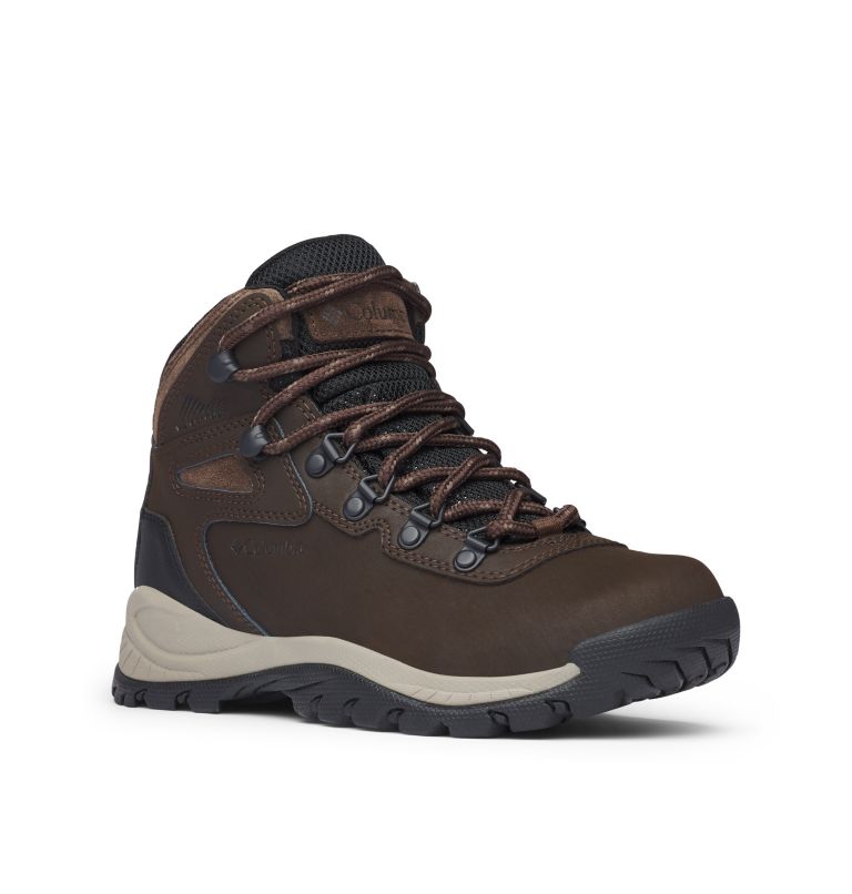 Thumbnail: Women's Newton Ridge Plus Waterproof Hiking Boot - Wide, Color: Cordovan, Crown Jewel, image 2
