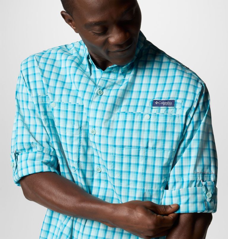 Men’s PFG Super Tamiami Long Sleeve Shirt, Color: Spray Gradient Check, image 7
