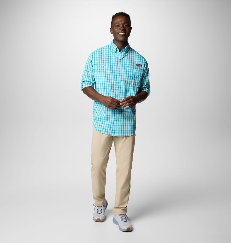 Men’s PFG Super Tamiami Long Sleeve Shirt, Color: Spray Gradient Check, image 2