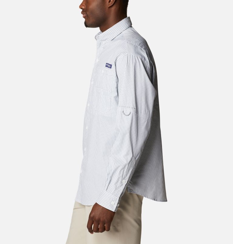 Men’s PFG Super Tamiami Long Sleeve Shirt, Color: Metal Gingham, image 3
