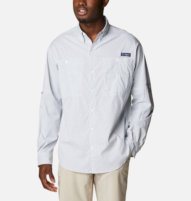 Men’s PFG Super Tamiami Long Sleeve Shirt, Color: Metal Gingham, image 1