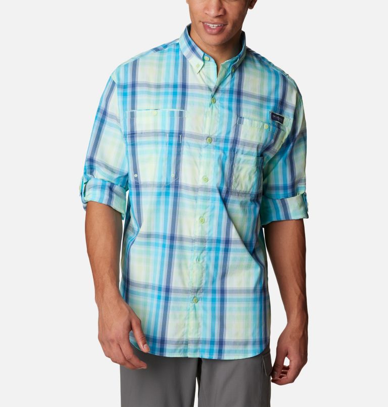 Men’s PFG Super Tamiami Long Sleeve Shirt, Color: Key West Blurcheck, image 6