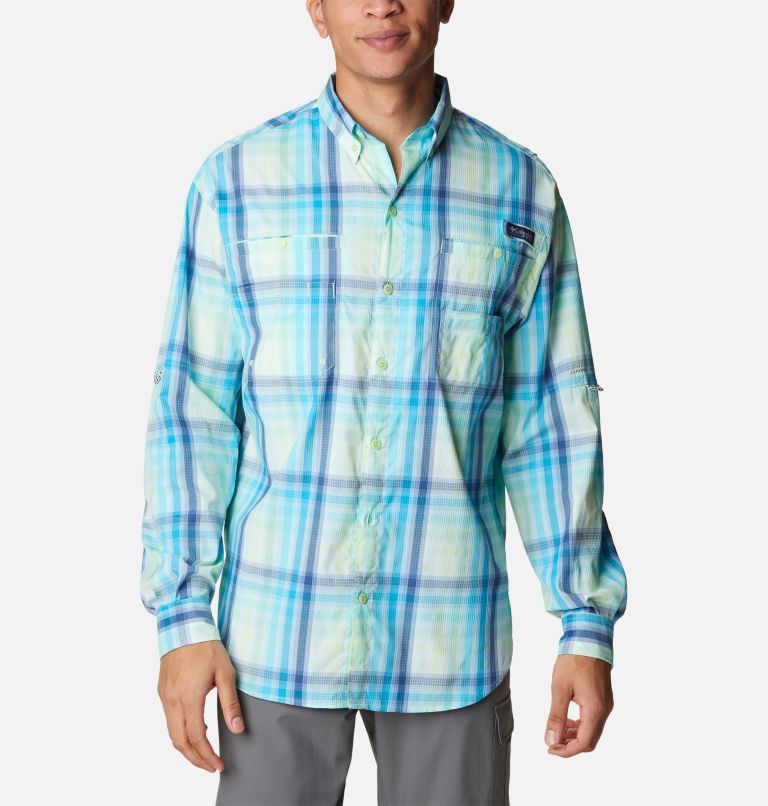 Thumbnail: Men’s PFG Super Tamiami Long Sleeve Shirt, Color: Key West Blurcheck, image 1