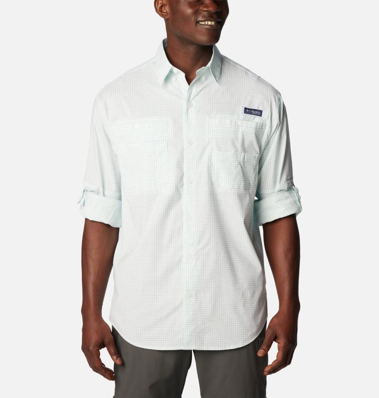 Men’s PFG Super Tamiami Long Sleeve Shirt, Color: Pool Multi Gingham, image 6