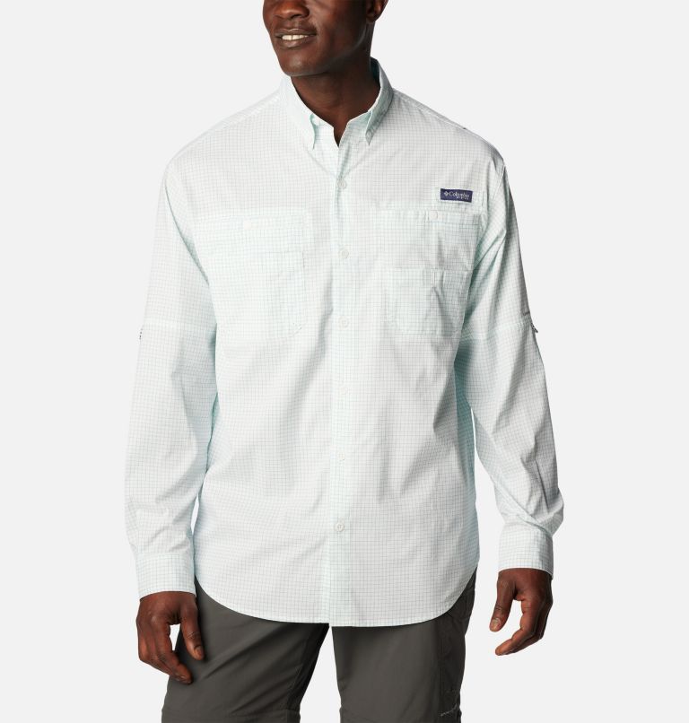 Thumbnail: Men’s PFG Super Tamiami Long Sleeve Shirt, Color: Pool Multi Gingham, image 1