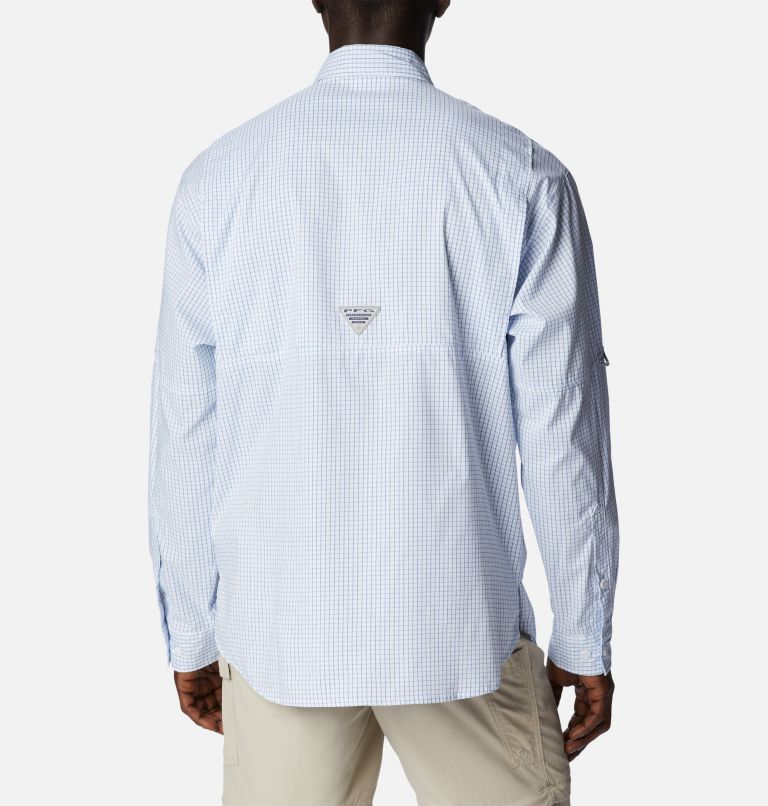 Thumbnail: Men’s PFG Super Tamiami Long Sleeve Shirt, Color: Vivid Blue Multi Gingham, image 2