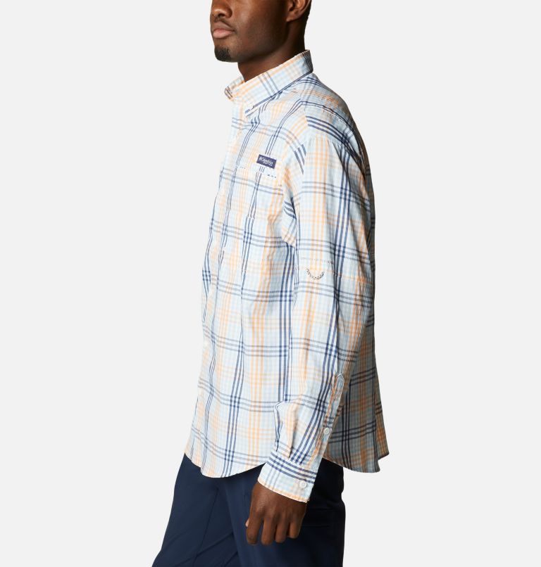 Men’s PFG Super Tamiami Long Sleeve Shirt, Color: Spring Blue Blanket Gingham, image 3