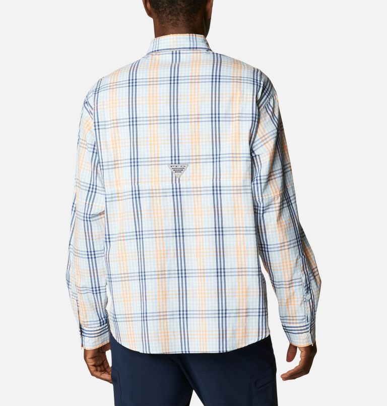 Men’s PFG Super Tamiami Long Sleeve Shirt, Color: Spring Blue Blanket Gingham, image 2