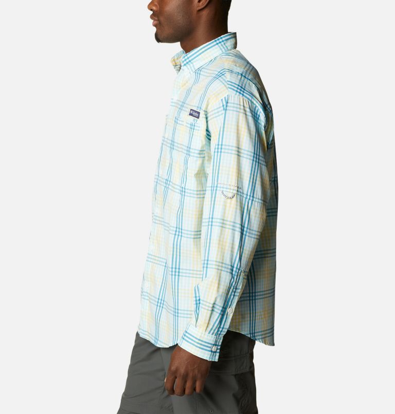 Thumbnail: Men’s PFG Super Tamiami Long Sleeve Shirt, Color: Gulf Stream Blanket Gingham, image 3