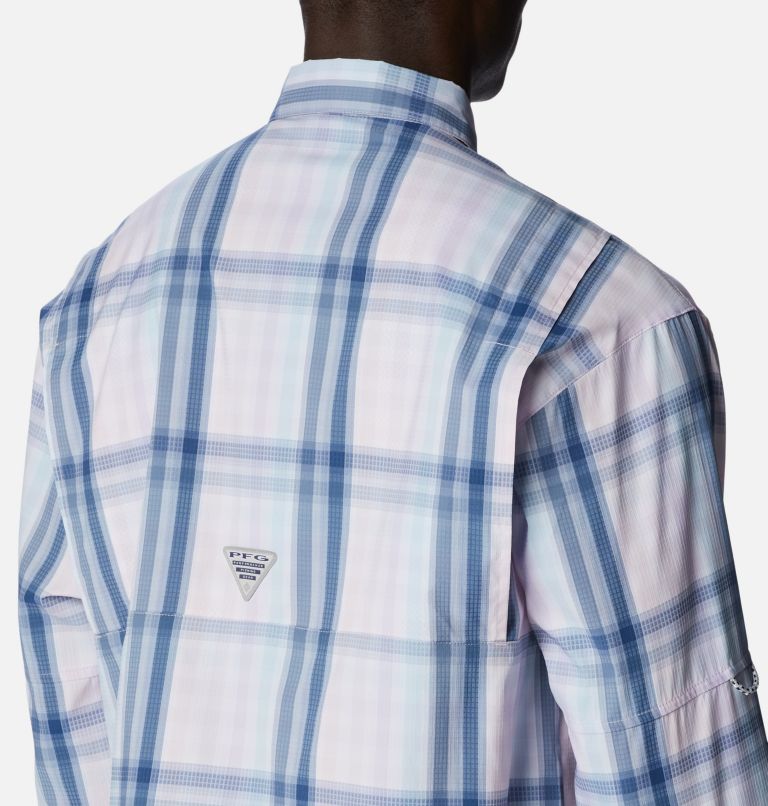 Men’s PFG Super Tamiami Long Sleeve Shirt, Color: Soft Violet Blur Check, image 5