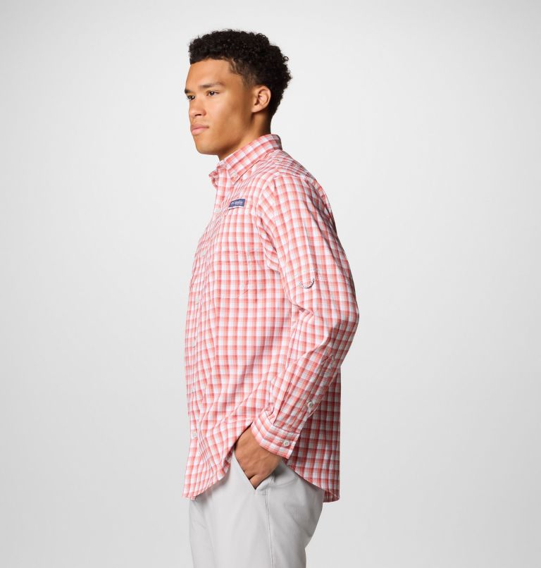 Men’s PFG Super Tamiami Long Sleeve Shirt, Color: Dusty Crimson Gradient Check, image 4
