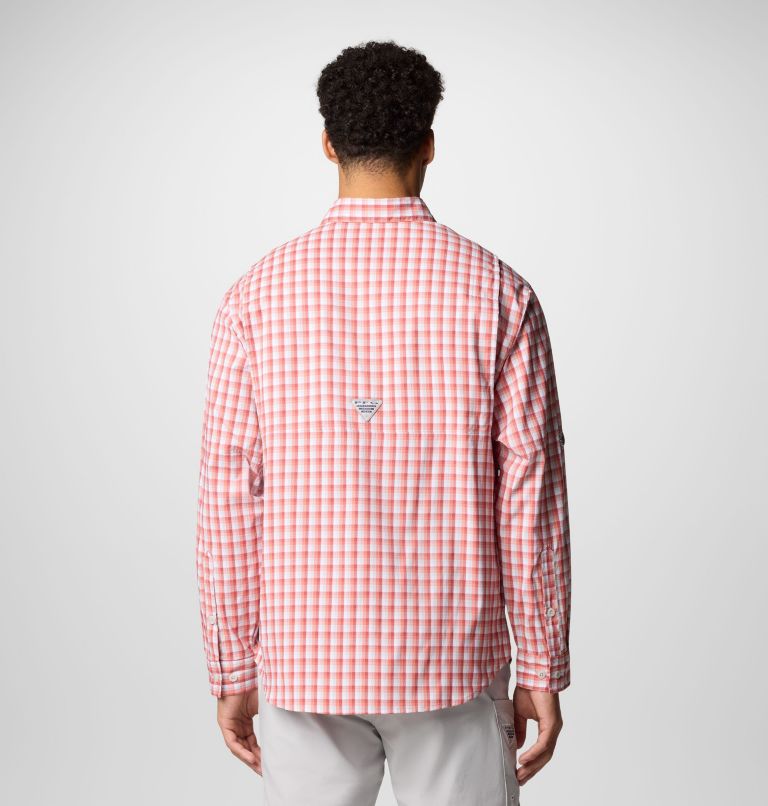 Men’s PFG Super Tamiami Long Sleeve Shirt, Color: Dusty Crimson Gradient Check, image 3