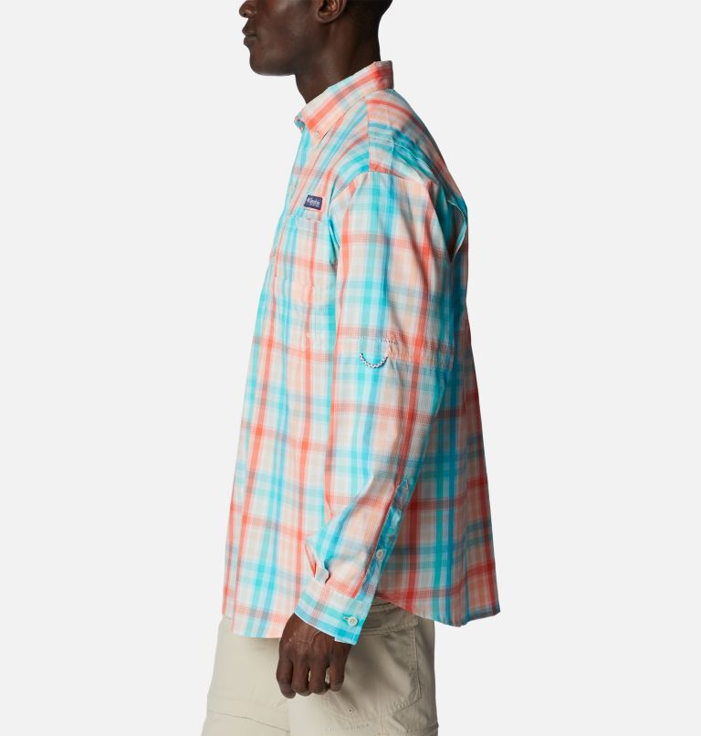 Thumbnail: Men’s PFG Super Tamiami Long Sleeve Shirt, Color: Corange Blur Check, image 3
