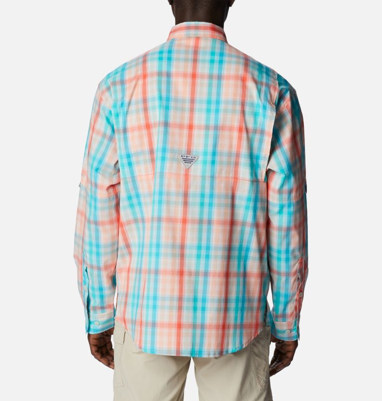 Men’s PFG Super Tamiami Long Sleeve Shirt, Color: Corange Blur Check, image 2