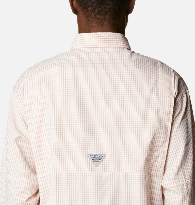 Thumbnail: Men’s PFG Super Tamiami Long Sleeve Shirt, Color: Island Orange Gingham, image 5