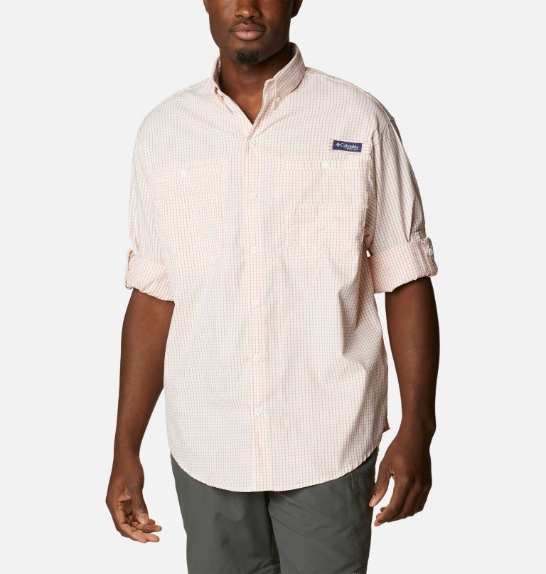 Men’s PFG Super Tamiami Long Sleeve Shirt, Color: Island Orange Gingham, image 7