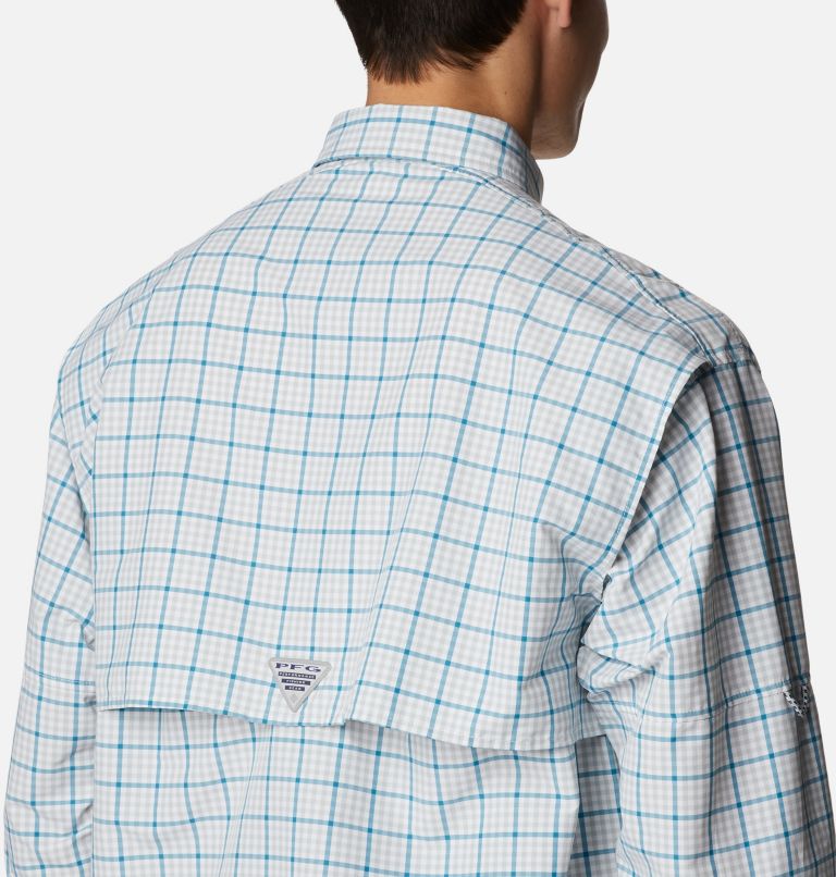 Men’s PFG Super Bahama Long Sleeve Shirt, Color: Cool Grey Gingham Grid, image 5